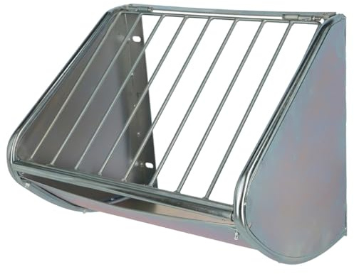 VOSS.farming Pferde Heuraufe mit Futterspargitter 90 Liter, Futtersparraufe, Futterraufe, Wandrauf, verzinkt, 60x47x53cm
