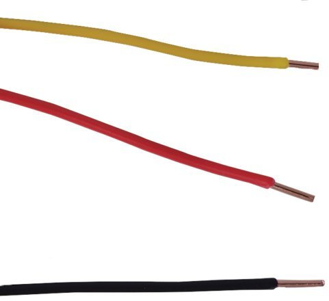 22 Gauge AWG Solid Hook-Up Wire Set - 300 ft 3 Color Kit 100 feet ea of Black, Red, & Yellow PVC Insulated Electrical Point Wiring & Breadboard Electronics Prototyping Primary Power Line/Cable UL1007