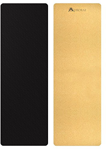 Aurorae Pro Yogamatte aus Naturkork/Gummi, 185,4 x 61,4 x 5 mm dick, ideal für Pilates, Fitness, Aerobic, Heimtraining, reißfest, rutschfest, für Damen und Herren