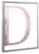 Schattenfugenrahmen Lemgo Alu geschliffen (Dekor) mit Keilrahmen Leinwand Bild Druck Motiv: Buchstabe D Rosa Design 40x50cm