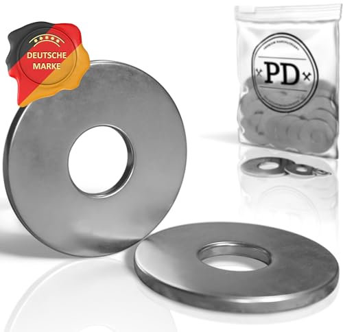 PD® Arandelas grandes M6 (DIN 9021 / ISO 7093) | Arandelas de cuerpo de acero inoxidable A2 V2A | Arandelas de acero inoxidable Calas de gran diámetro exterior | 25 piezas