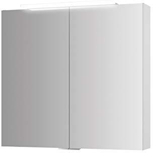 Jokey Spiegelschrank Lightblade 72 cm breit, Badezimmer Spiegelschrank 2-türig aus MDF, mit LED-Beleuchtung & Steckdose