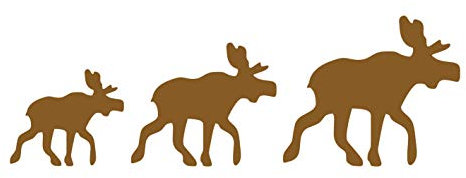 kleb-Drauf | 1 Elchfamilie | Kupfer - matt | Autoaufkleber Autosticker Decal Aufkleber Sticker | Auto Car Motorrad Fahrrad Roller Bike | Deko Tuning Stickerbomb Styling Wrapping