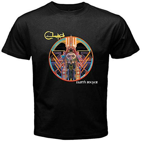 Clutch Earth Rocker Rock Band Men's White Black T-Shirt Size S-3Xl