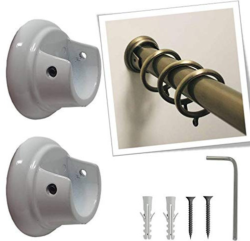 parpyon® 2 Supporti per bastoni Tende in Metallo da 20-22mm, staffe Bastone Tenda - Corrimano ringhiera a muro, Materiale Resistente per Appendi Prodotto Italiano (888B, 20-22MM)