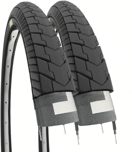 Ecovelò Unisex – Erwachsene 26 x 1 3/8 (37-590) Schwarz Reifen X Fahrrad Citybike Straße 2, Einheitsgröße
