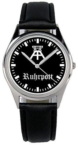 KIESENBERG Armbanduhr Ruhrpott Geschenk Artikel Idee Fan Damen Herren Unisex Analog Quartz Lederarmband Uhr 36mm Durchmesser B-1788