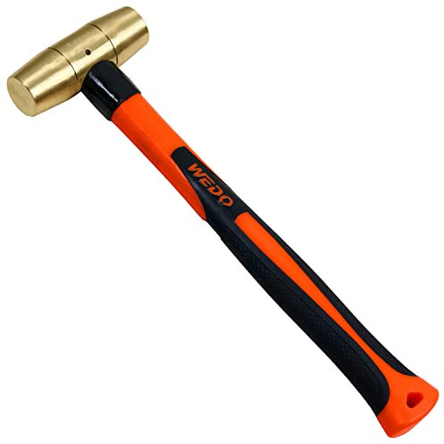 WEDO Martello da Falegname 225 g(1/2 lb),martello ingegnere de ottone,mazza con manico in vetroresina,Martelli da carpentiere con manico in vetroresina,lunghezza 280mm,per lavori di demolizione