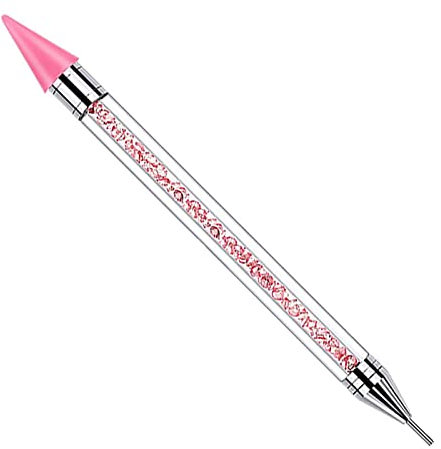 1 Stücke Strass Picker Punktierstift Dual Ended Edelsteine,Nagelpunkt Stift, Dotting Pen Nail Art Tools,Dekoration Werkzeug für DIY Nagel Design, Strasssteine, Punktarbeiten (Rosa)