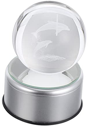 HOMSFOU 1stk Delphin-kristallkugel Kristall-led-nachtlicht Delphin Führte Nachtlichter Glas Mit Led-Basis Schneekugel Delphin Delfin-led-tischlampe Nachttischlampen Ornamente 3D Tier