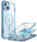 i-Blason Ares Mag Hülle für iPhone 15 / iPhone 14 / iPhone 13 (6.1), Kompatibel mit MagSafe, Bumper Case Transparent Handyhülle Robust Schutzhülle Cover mit Displayschutz, Blau