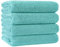 POLYTE Toalla de baño de Microfibra de Secado rápido, sin Pelusas, 76 x 145 cm, Paquete de 4 (Aguamarina)