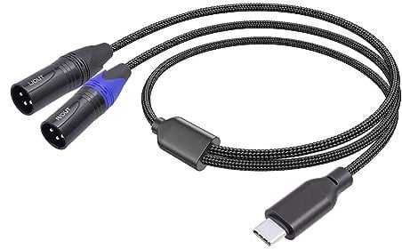 SZLliyxs USB C to Dual XLR Audio Cable, 10FT USB Type C to XLR Male Output Stereo Cord Converter Adapter for Amplifier, Speaker, Mixer Console, etc