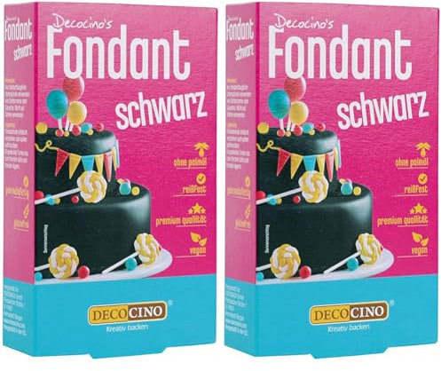 Decocino Fondant, Schwarz, 250 g (2er Pack)