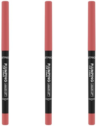 Catrice Plumping Lip Liner 200 Rosie Feels Rosy, Rosenholz, Lippenkonturenstift, aufpolsternd, langanhaltend, matt, vegan, 3er-Pack, 3 x 0,35 g