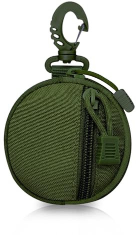 WisePoint Porte-Monnaie Extérieur, Mini Porte Monnaie en Nylon avec Crochet Amovible, Petit Porte Monnaie Léger pour la Randonnée, l'Alpinisme, Le Vélo, Le Shopping (Vert)
