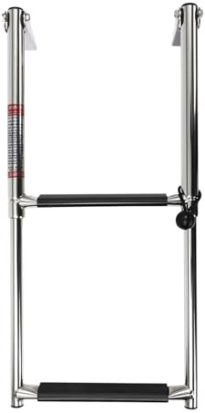 2-Step Stainless Steel Boat Ladder | 0-270° Foot Rotation | Boat Telescoping Ladder, Stainless Steel Telescoping Ladder For Yachts Speedboats Barges | Max. Load Capacity: 150kg