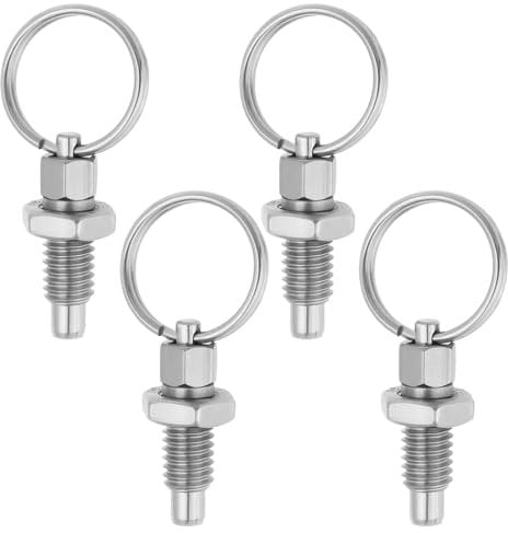 Be In Your Mind 4 Pezzi Stantuffo A Molla Acciaio Inossidabile Con Anello Trazione Filettatura M6x1 Lunghezza 12 Mm Diametro Esterno Perno 4 Mm Utilizzato Apparecchiature Armadietti Telaio