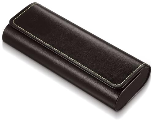 COMNICO Custodia rigida per occhiali, custodia rigida, custodia per occhiali da sole, custodia leggera in pelle PU, custodia sottile per occhiali da lettura, custodia per occhiali da viaggio in