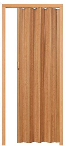 tectake® Porta a Soffietto PVC, Divisorio per Ambienti, Impermeabile, Facile da Pulire, Porta Interna Con Chiusura Magnetica, 80 x 203 cm - Noce