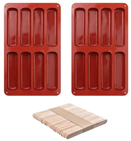 2 Pezzi Stampi Lunghi 50 Bastoncini Di Gelato Stampi In Silicone Accessori Per Biscotti Al Cioccolato Fai Da Te Stampi Da Cucina