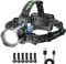 LEKIA Stirnlampe LED Wiederaufladbar, Super Hell 100000 Lumens 3 Modi Kopflampe mit Bewegungsmelder, IP65 Wasserdicht Zoombare LED Stirnlampe Aufladbar 90°Einstellbar für Camping Angeln, 9000mAh Akku