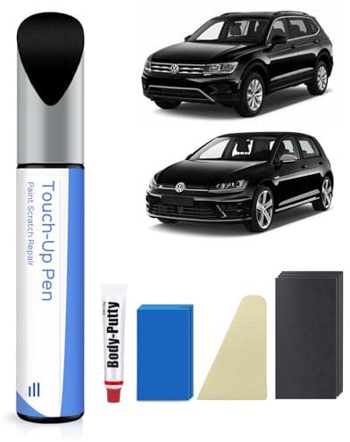 LC9X/2T Deep Black Pearl Lackstift Kit Kompatibel mit VW/Volkswagen Exakte Übereinstimmung für Chips und Kratzer