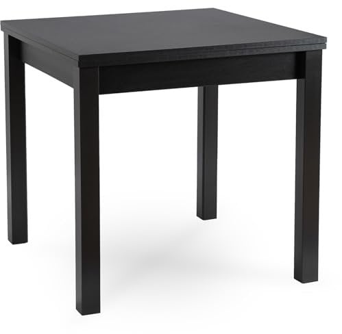 MEBEL ELITE - Küchentisch 80x80 / 160x80 [cm] - Esstisch aus Holz ausziehbar - Esszimmertisch quadratisch - Ausziehbarer Holztisch aus MDF-Platte - Esstisch im Loft - Schwarz