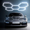 Plafonnier LED hexagonal -5Hexs Éclairage de garage, éclairage d'atelier LED, tubes lumineux connectables 6500K pour salon automobile, station de lavage atelier entrepôt salle de sport, sous-sol