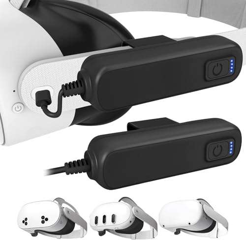 MS.CLEO Battery Pack for Meta/Oculus Quest 3s/3/2, 2-Pack 5000mAh Power Bank for Extended VR Playtime, Lightweight & Fast Charging VR Headset Accessories Compatible with Meta Quest Original Straps
