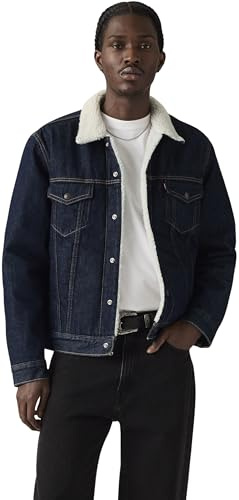Levi's Herren Jeansjacke Type III Sherpa Trucker gefüttert, Regular Fit, Blau (Give It A Rinse Sherpa), L