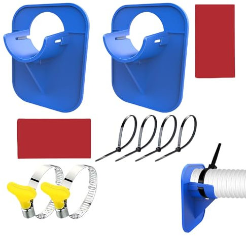 2 soportes para tuberías de piscina, accesorios para piscinas elevadas, soporte para mangueras de 30-38 mm, evita que las tuberías se hundan