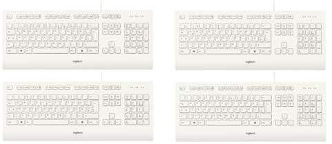 Logitech K280e Tastatur (Kabelgebunden, QWERTZ, Deutsche Layout) (weiß, 4er Pack)