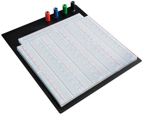 Black Base Large Breadboard Kit, 3220 Points with Numbered Rows for Digital & Analog Circuits