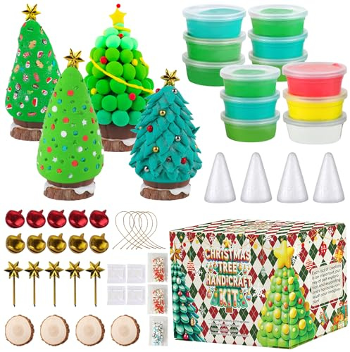 46 Stück Weihnachten Bastelset Kinder,Weihnachtsbasteln kinder,Schleim Selber Machen Set, DIY Modelliermasse knete Lufttrocknend,Weihnachtsknete Bastelsets für Kinder Weihnachts Geburtstagsgeschenke