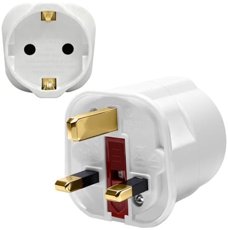 UK Reiseadapter Adapter England Deutschland Stecker, Travel Adapter UK auf EU Steckdosenadapter Typ G Steckdose für England/Irland/Schottland/rland/Dubai/Maldives