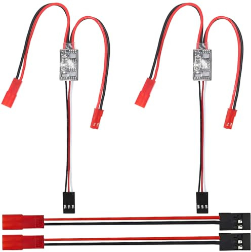 ZHUROUPU Interruttore elettronico AUX telecomandato ad Alta Corrente 20A Versione Alta Tensione 3-30V Controllo Interruttore a Due stadi RC on/off per Auto RC Controllo Segnale Luce LED (2 Pezzi)
