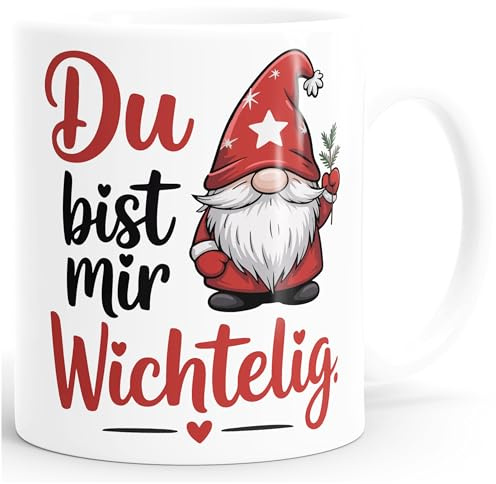 SpecialMe® Tasse Weihnachten Wichtel Zwerg Spruch Botschaft Geschenkidee Freunde Familie Lieblingskollegen Weiss standard