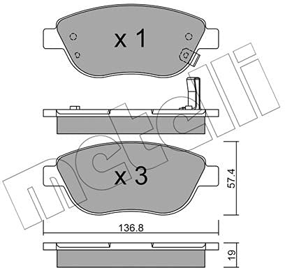 metelligroup 22-0322-2 - Made in Italy - Bremsbeläge