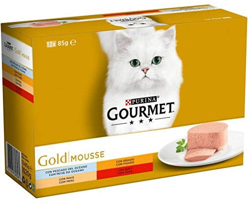 Purina Gourmet Gold Mousse Katzenfutter Sortiert Aromen 12 x 85 g