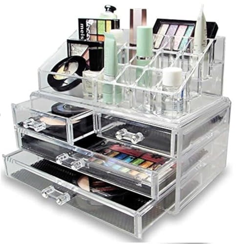 Better Clear Acrylic Cosmetic Organiser with Drawers Makeup Jewelry Display Box Case