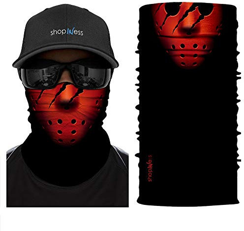 ShopINess Unisex Schlauchschal Halswärmer Neckwarmer Multifunktions schlauchtuch für Motorrad Bikes Sport Festival Halloween Karneval - IronM Style