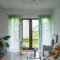 Boyouth Voile-Vorhänge, Schwalben und Weidenzweige, Bedruckt, transparent, mit Stangentaschen, Fenstervorhänge für Schlafzimmer, Wohnzimmer, Grün, 2 Stoffbahnen, 100 x 200 cm