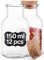 Praknu Gewürzgläser mit Korken 150ml - 12er Set mit Etiketten - Luftdicht - inkl. Geschenkbox