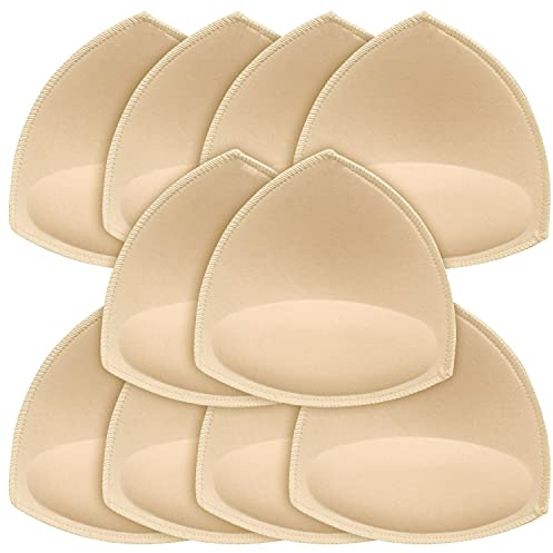 FANMAOUS 5 Paar Damen Triangel BH Pads Einlagen Abnehmbare Push Up Sport BH Cups für Bikini Top Badeanzug - - A/B/C/D