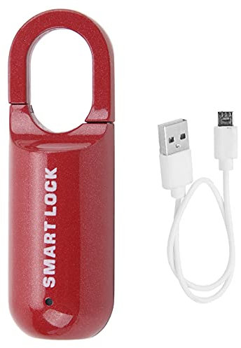 Pisa Smart Keyless Lock, Rechargeable Biometric Lock for Gym, Luggage, Suitcase - Red