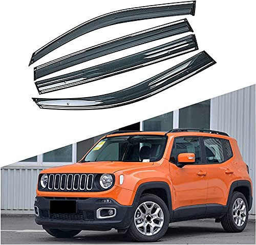 4 StüCk Auto Windabweiser FüR Jeep Renegade 2014-2019, Autofenster Visier Regen Sonnenschutz Schutz Deflektor Auto Styling ZubehöR
