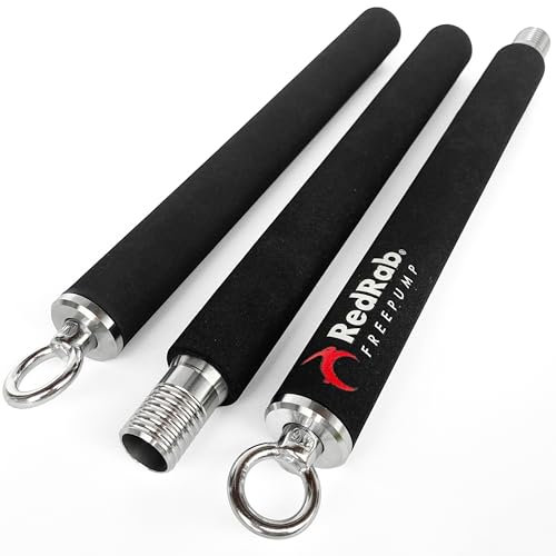Red Rab FREEPUMP Fitness Stange 2.0 - Widerstandsbänder Stange für Krafttraining & Pilates - Fitnessbänder Stange - Home Gym Equipment - Resistance Bar einzeln - Smart Workout Bar Training Zuhause