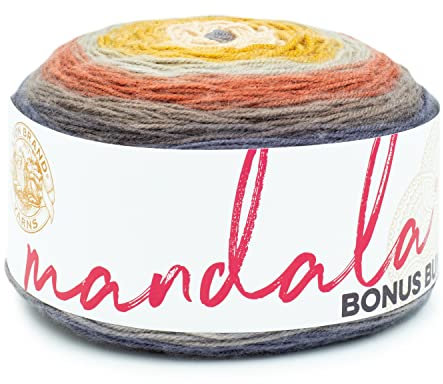 Lion Brand Yarn Mandala Bonus Bundle Garn, Garn zum Stricken, Häkeln und Basteln, 1 Kuchen, Centaur