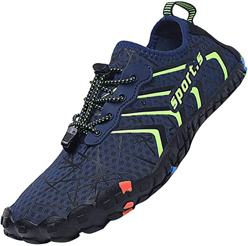 Lvptsh Water Shoes Men Women Barefoot Sports Aqua Socks for Beach Swim Quick Drying Pool Surf Yoga Running Surfing Boating, Blue 8, UK8
